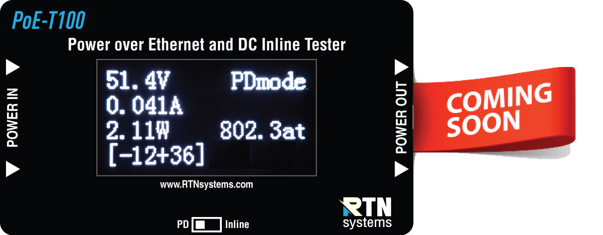 PoE-T100 - PoE and DC Inline Tester