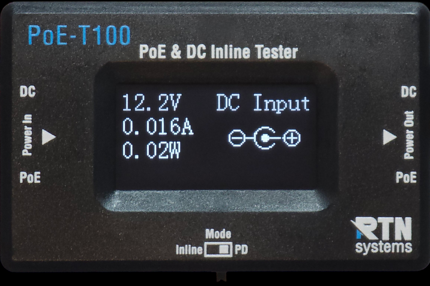 PoE-T100 Inline PoE & DC Tester – 802.3af/at/bt, Passive PoE, OLED ...