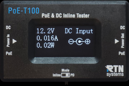 PoE-T100 - PoE and DC Inline Tester