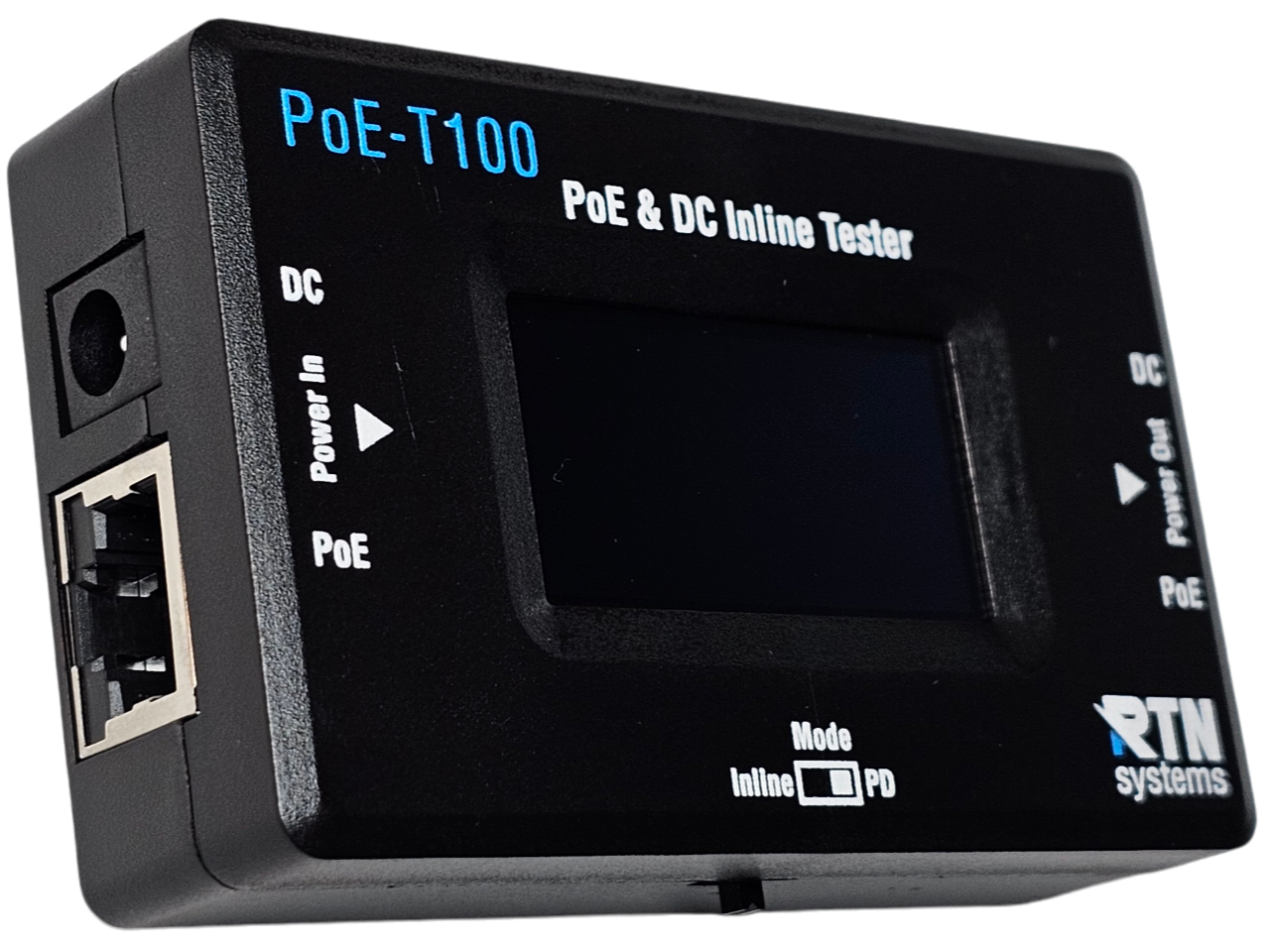 PoE-T100 Inline PoE & DC Tester – 802.3af/at/bt, Passive PoE, OLED ...