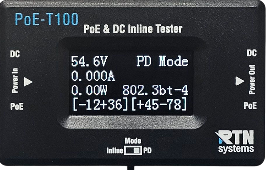 PoE-T100 - PoE and DC Inline Tester